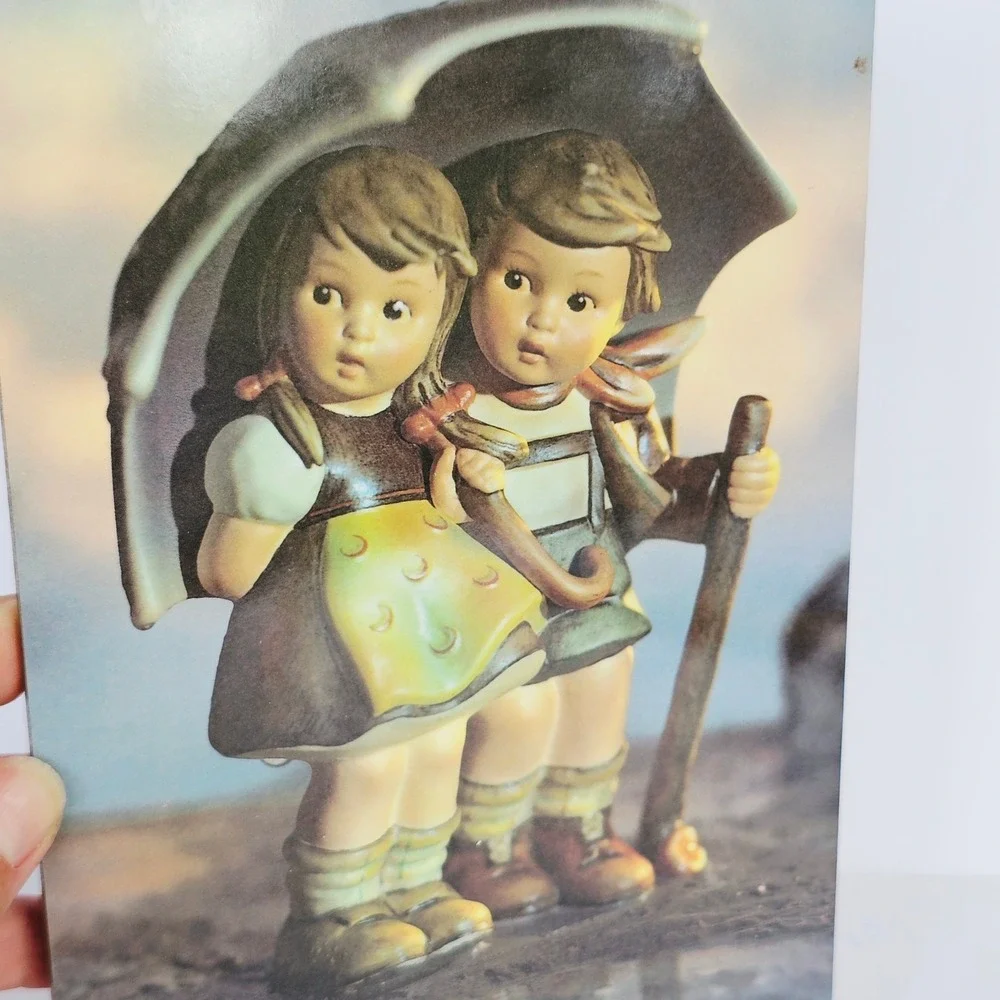 Vintage M.J. Hummel Goebel Umbrella Boy Girl Wall Plaque West Germany Art Decor